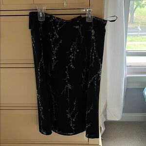 Talbots Black and White Floral Pencil Skirt